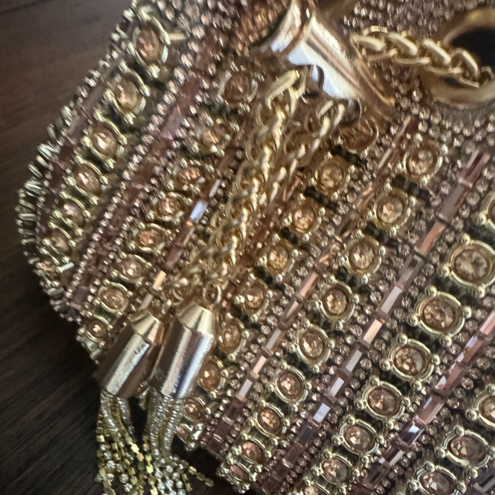 Gold Embellished Women's Bag - Picture 3 of 6